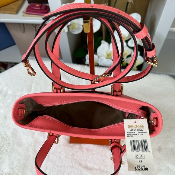 🆕 Michael Kors XS Jet Set Travel Tote Saffiano Leather Crossbody - Picture 3 of 13